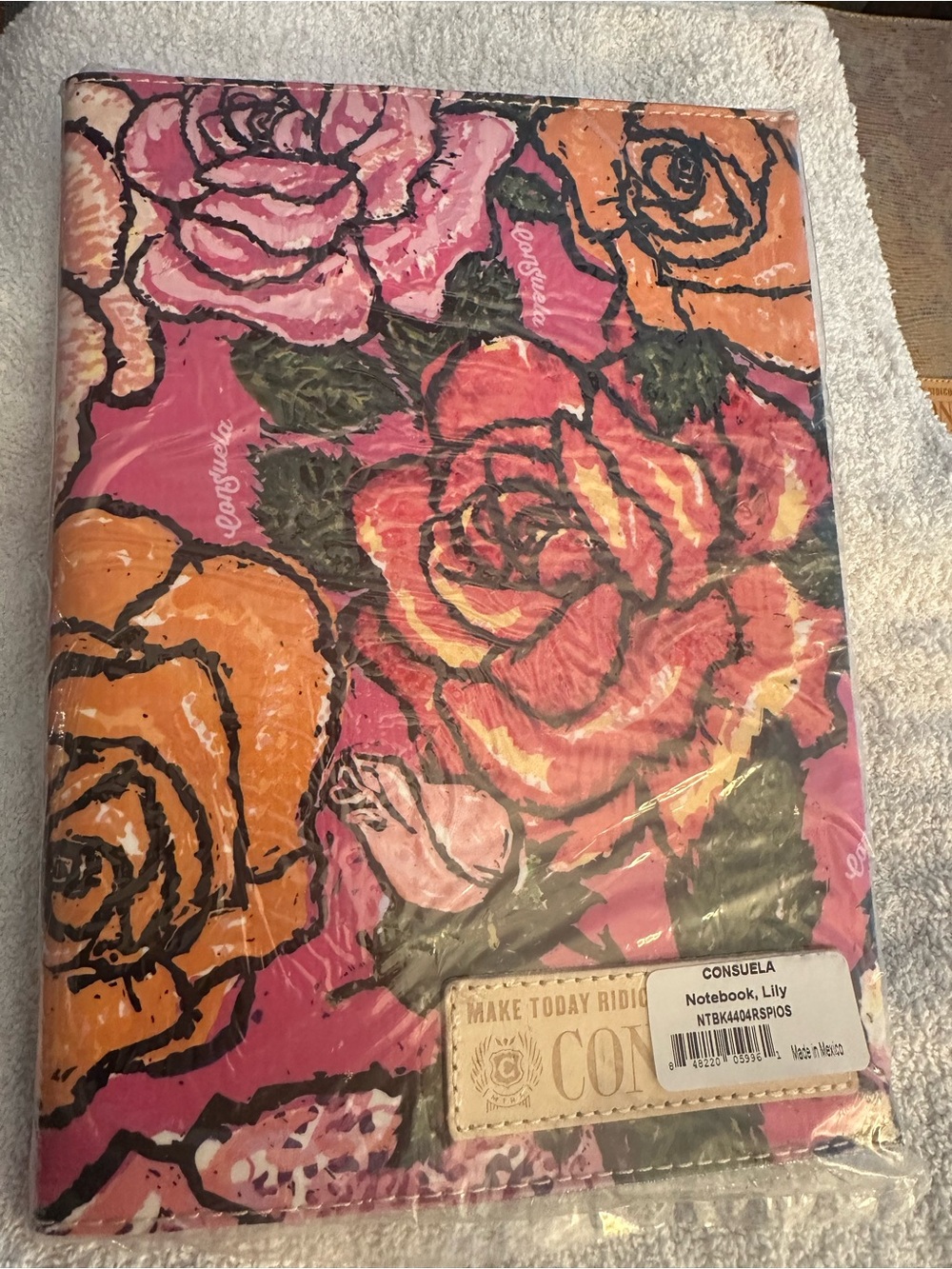 Consuela (Lilly) Floral Notebook Cover — Pink, Yellow, Green - Picture 2 of 5